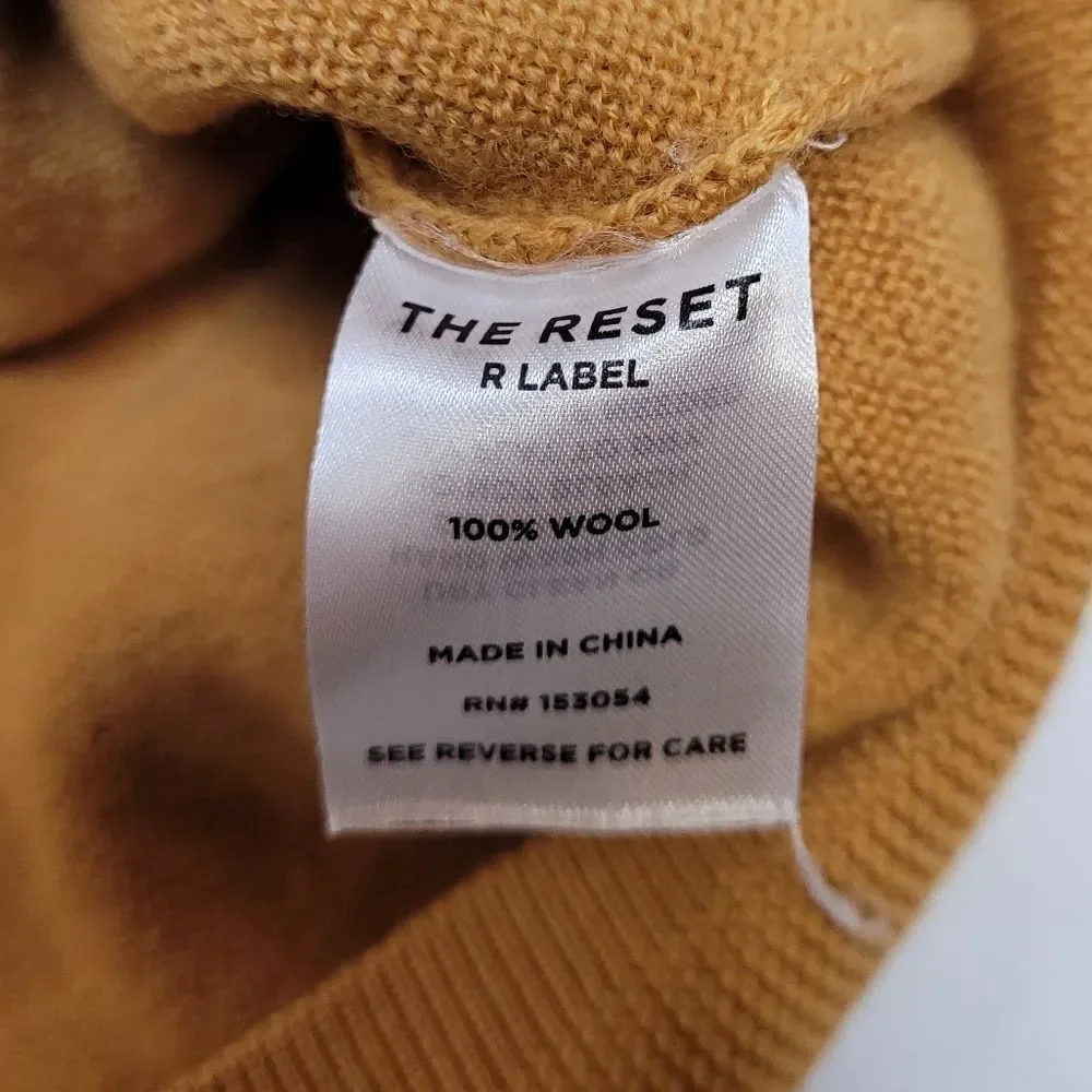 THE‎ RESET R Label gold essential pullover short sleeve sweater S/M